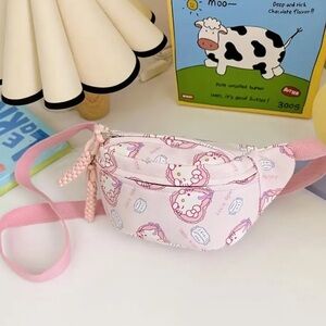 NWOT Sanrio Hello Kitty Crossbody Bag Large Capacity Durable Nylon 4.5x10 inches